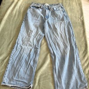 A&F The Wide Leg Mid Rise Jeans